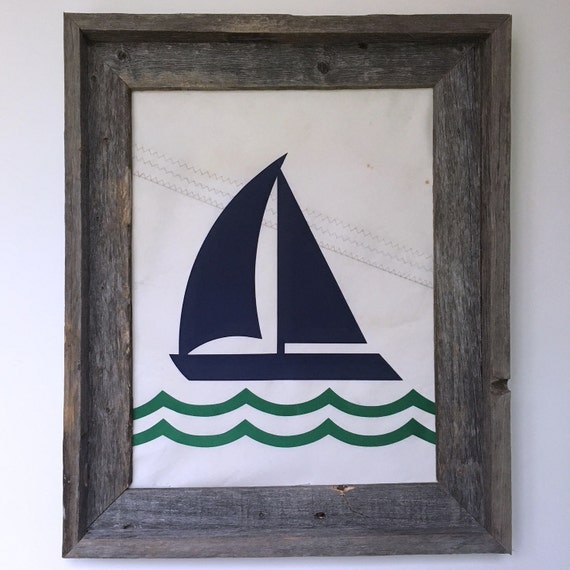 FRAMED SAIL AWAY Sailcloth Wall Art by freshandsalty on Etsy