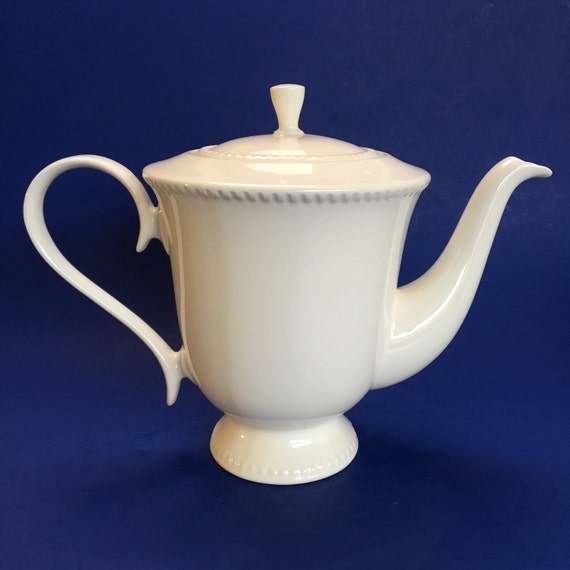 Rare Bombay Company White China Coffee Pot Teapot by Beautalicious