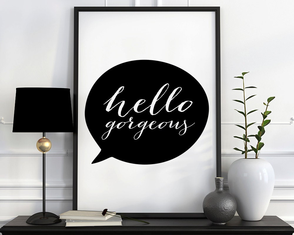 Hello Printable wall art decor by WallArtPrintables