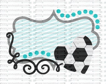 SVG, DXF, EPS Cut file, Soccer frame monogram svg, team spirit svg, soccer cut file socuteappliques, scrapbook file, SvG Sayings