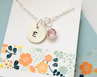 Initial Necklace, Sterling Silver Initial Necklace, Sterling Silver Monogram Necklace, Simple Monogram, Silver Monogram, Personalized