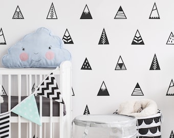 Mountain Wall Decals - Nursery Decals, Triangle Decals, Geometric Decals, Vinyl Wall Decals, Nursery Decor, Cute Tribal Wall Stickers
