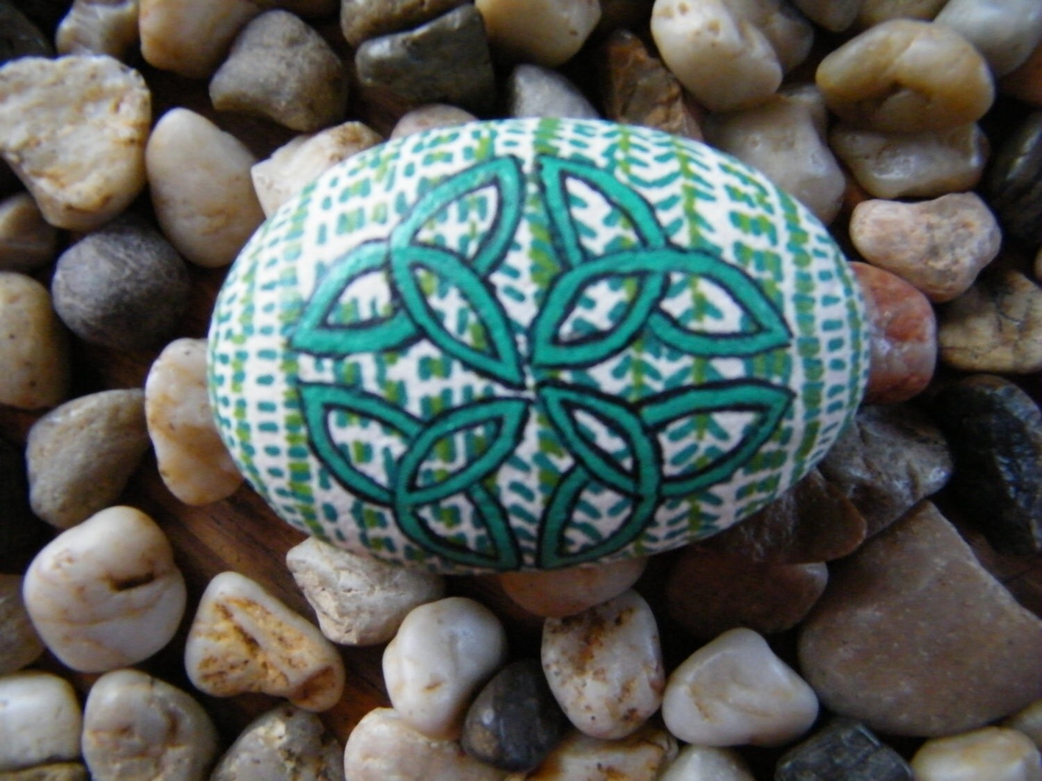 Irish Celtic Knotwork / Painted Rock Art / Painted Stone