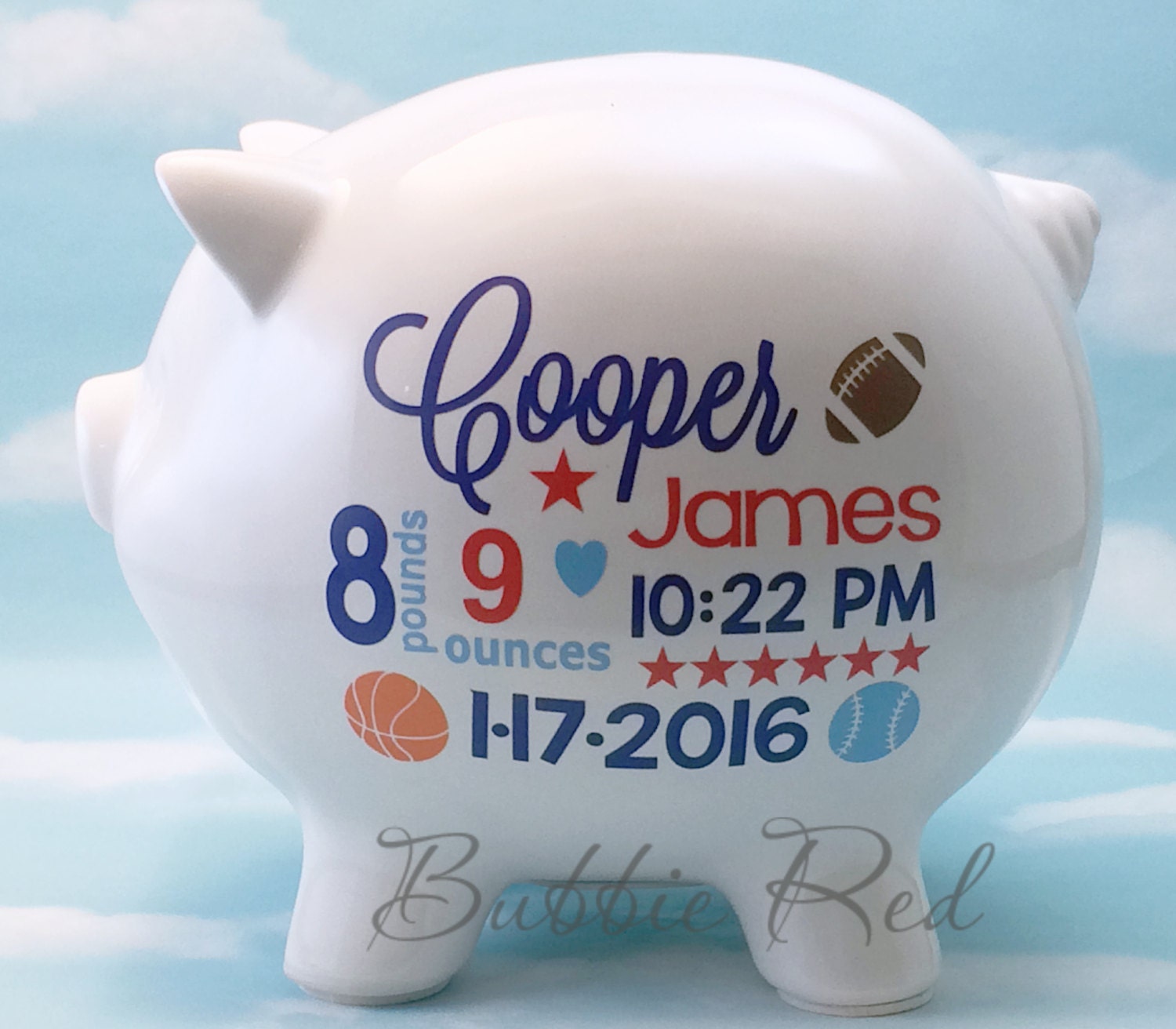Personalized Piggy Bank Baby Boy Piggy Bank Baby Boy Gift
