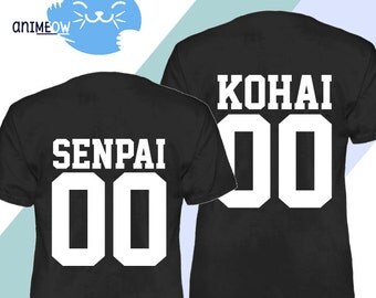Senpai & Kohai Jersey Style 00 Anime T-Shirts Combo Couples Matching Shirts