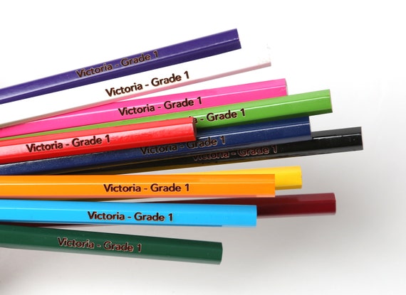 Set of 12 personalized Pencil Crayons. Custom name or saying