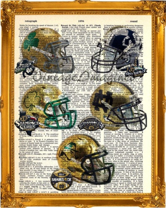 Notre Dame Fighting Irish Helmet Shamrock By VintageImagined