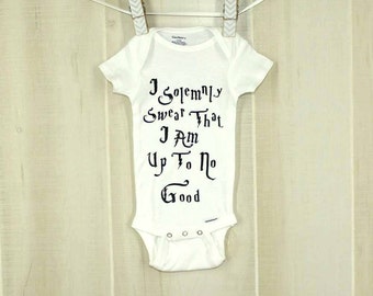 Harry Potter Onesie Mischief Managed Onesie Funny Baby Shower Gift I Solemnly Swear That I Am Up To No Good Harry Potter Baby Shower