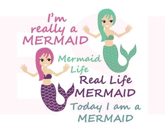 Mermaid svg, Designs and Quotes, Mermaid Life svg, SVG, DXF, EPS, Png, vinyl cut files for use in Silhouette Cameo and Cricut Design Space.