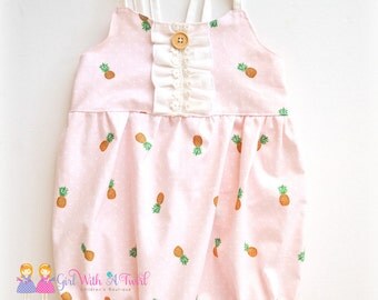 Baby Girl Romper, Pineapple Romper, Sunsuit, Bubble Romper, Summer Outfit, Toddler Girl Clothes, Baby Girl Clothes, Beach Romper, Body Suit