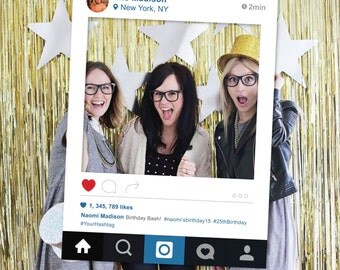 Social Media Photo Frame, Photo Booth Prop, Personalize, Printable, Wedding Photo Prop, Graduation, Birthday, Prom,PDF File