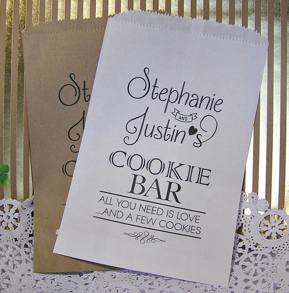 Personalized Cookie Bags 24 BAGS Wedding Cookie Bags