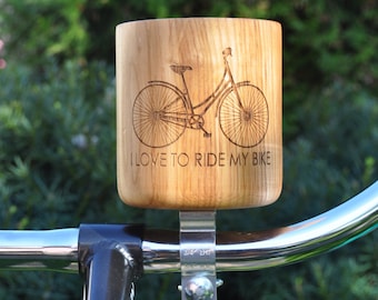 Hand made wooden bicycle handlebar cup holders, beach cruiser cupholders, bicycle accessories, cycling accessories, wooden cup holders
