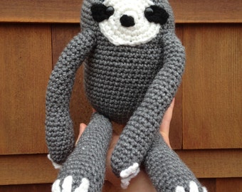 Handmade crochet sloth- stuffed animal sloth- knit plush sloth- handmade chubby sloth- stuffed toy sloth