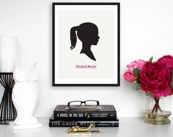 1 Custom Silhouette as a Printable PDF file, Custom Silhouette, Silhouette Art, Child Silhouette, Printable Art, Wall Decor