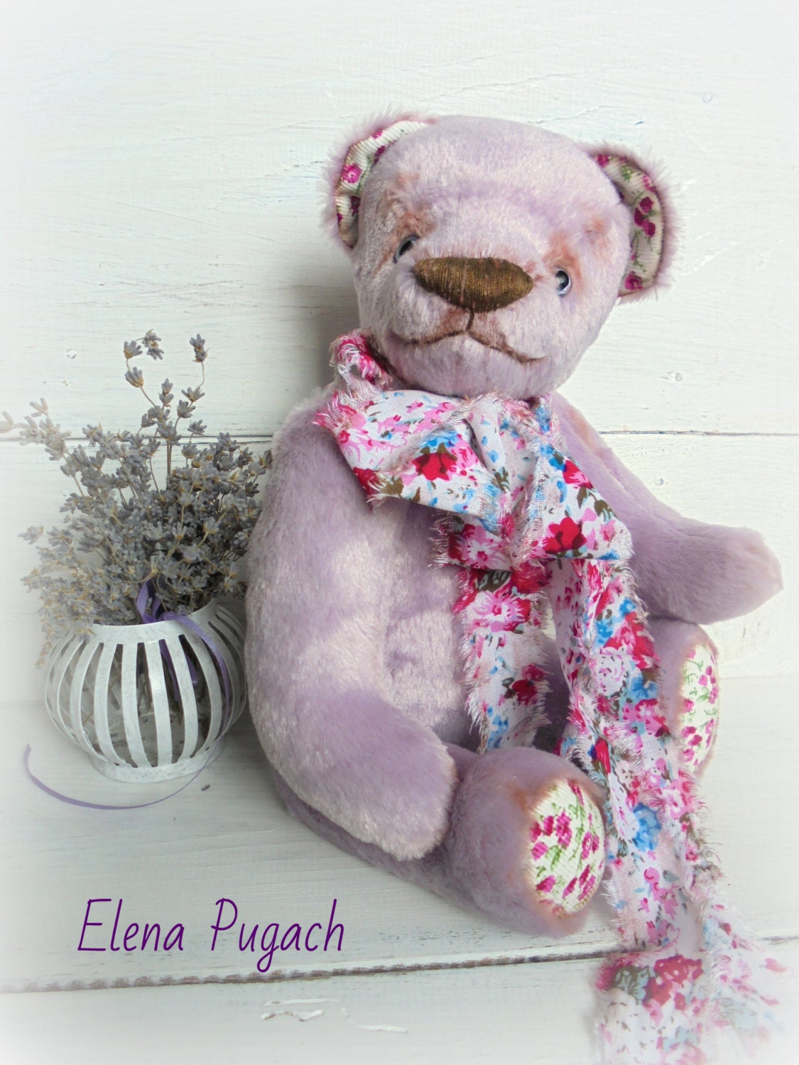 Big sale Lavender teddy bear 13.4 inches 34cm Stuffed bear