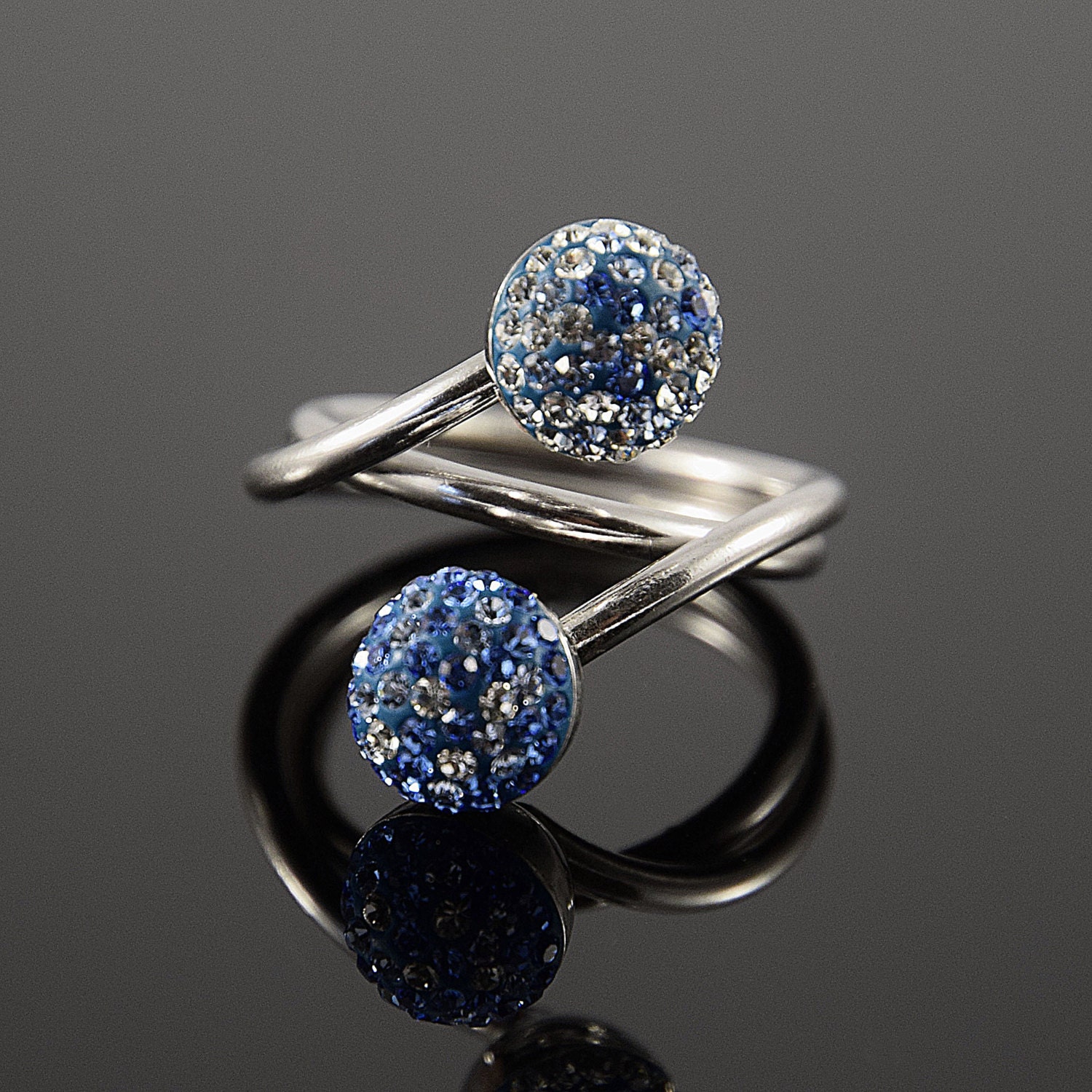 Multistone ring Swarovski ring Silver ring Women ring