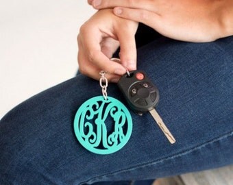Monogram Keychain - Acrylic Monogram Keychain - Monogram Key Chain - Keychain