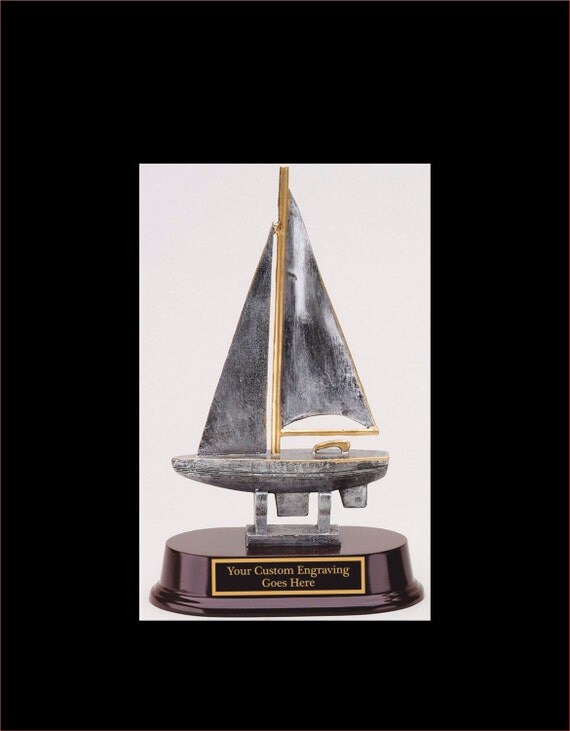 Sail Boat Sailing AWARD Trophy Large Resin Cast Sculpture