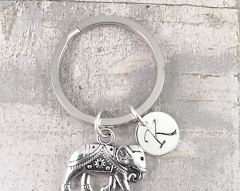 Elephant charm keychain, best friend keychain, good luck elephant, gift for her, friend gift, mother gift, daughter gift