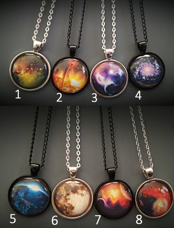 Intergalactic - Space Planets Nebula Galaxy Sun Moon Stars Necklace Perfect Gift