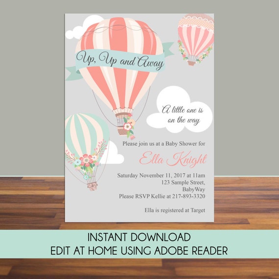 Up Up And Away Invitations 5