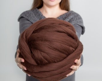 Super bulky yarn, Giant yarn, Merino wool, Merino wool roving, Big yarn, Wool yarn, Bulky yarn, Chunky yarn, Huge yarn, Merino wool yarn