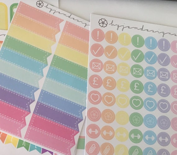 Pastel Sticker Set, 7 Pastel Sticker Sheets, Ultimate Sticker Set
