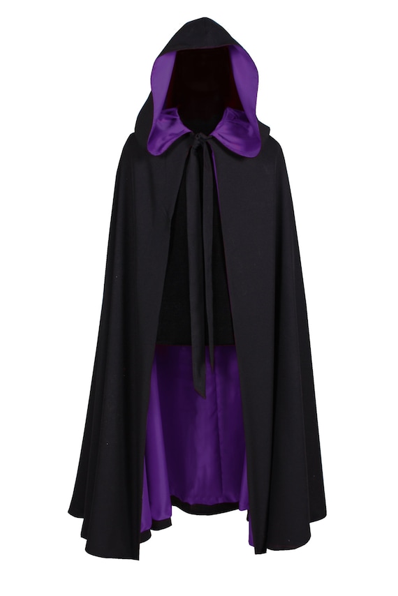Halloween 2016 Black / Purple Hooded Cloak by FantasyWorldYork