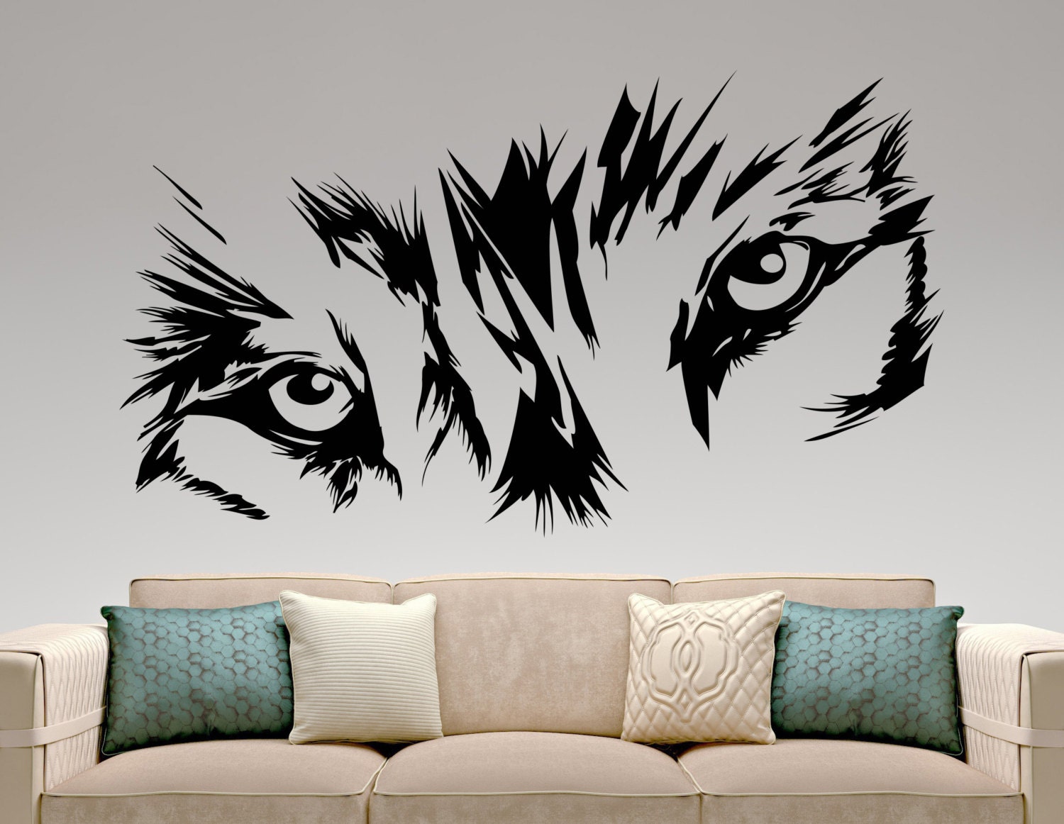Wolf Face Wall Sticker Animal Vinyl Decals Living Room Decor