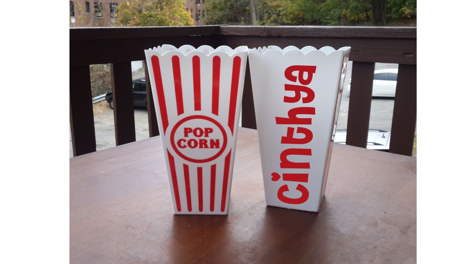 Set of 15 Personalized Popcorn Bowl Individual pop corn