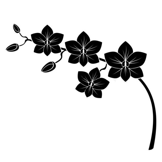 Download Items similar to Orchid Vinyl Sticker, Floral vinyl decal ...