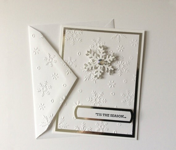 Items Similar To Snowflake Christmas Card Holiday Cards White