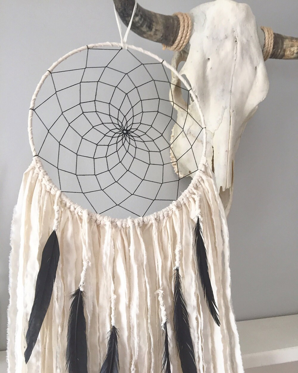 Feather Dream Catcher Large Dream Catcher Black