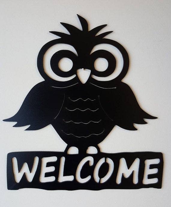 Items similar to Metal Art Owl Sign on Etsy