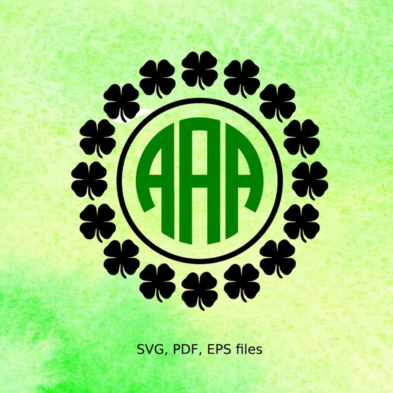 Download Shamrock Circle Monogram SVG Frame St Patricks day svg file