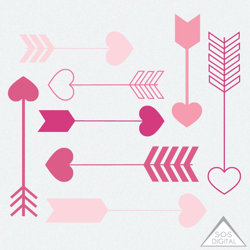 Pink Heart Arrow Clipart Clipart Heart Arrows Valentine