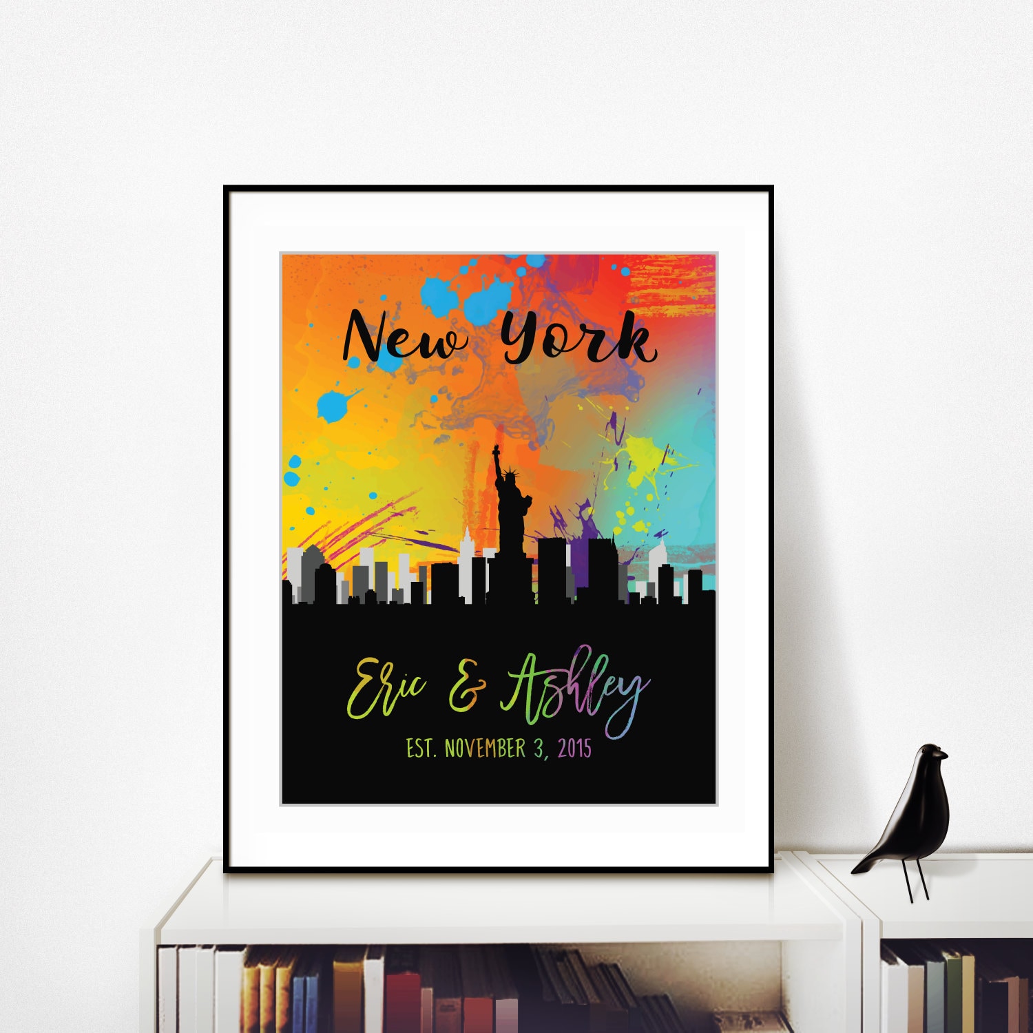 New York City Skyline Prints Personalized Anniversary Gift