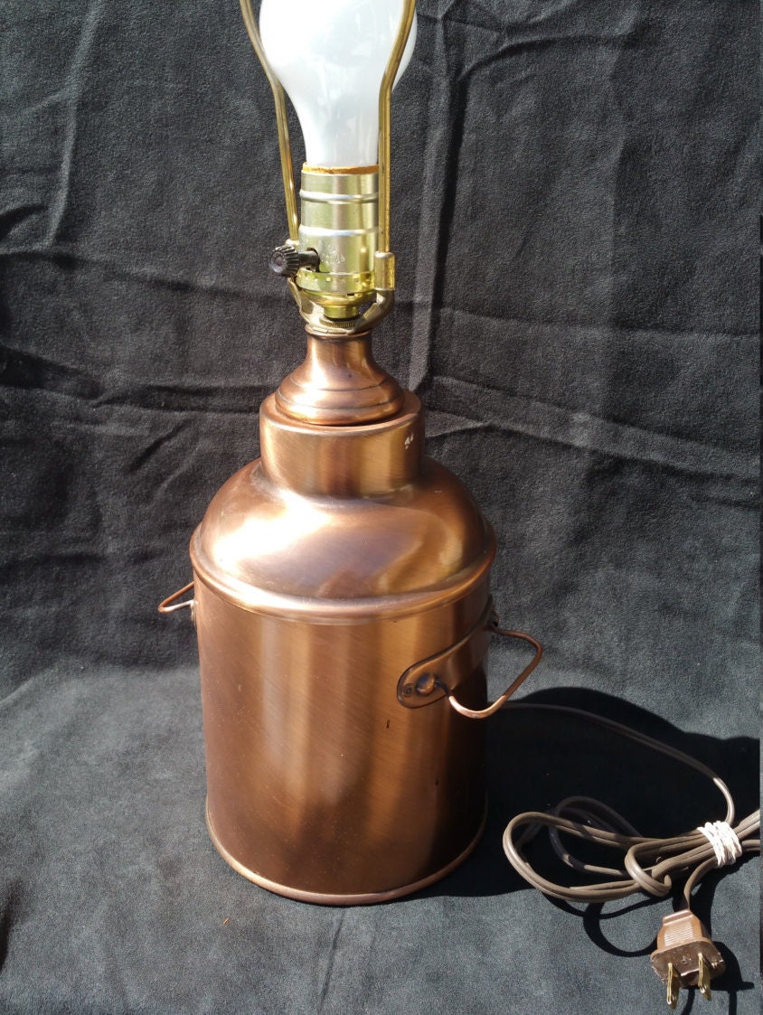 Copper lamp Milk jug table lamp desk lamp sale country decor