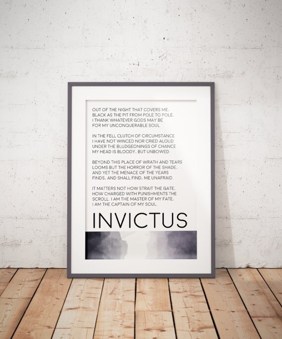 Invictus Printable Invictus poem William Ernest Henley