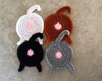 Set of 4 cat butt coasters
