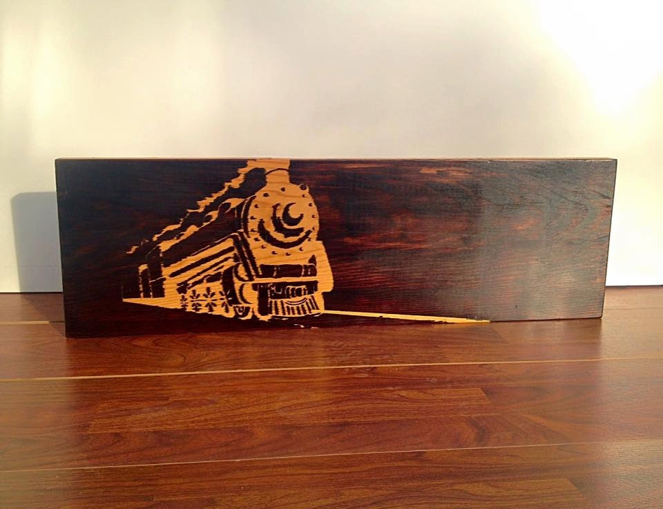 railroad decor train wall art railroad art train decor