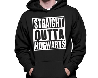 Custom Design, Straight Outta Hogwarts, Harry Potter Hoodie, Geek Gift, Geek Hoodie, Muggle, Wizard, Harry Potter Clothing