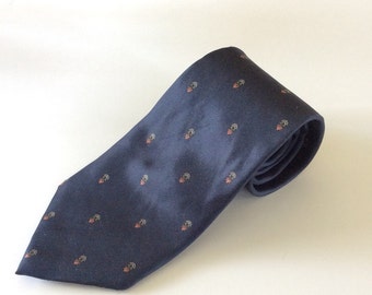Christian Dior Necktie - Christian Dior - Gift for Him - Vintage Menswear - Silk Christian Dior Necktie - Silk Necktie - Blue Dior Tie
