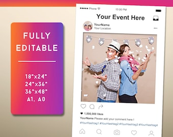 Instagram Photo Booth Prop, Instagram Frame, Instagram Sign, Photo Prop Frame, Instagram, Instagram Cutout, Digital PDF File - Sale !!