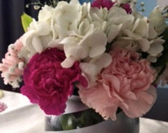 Metallic Silver Round Vase