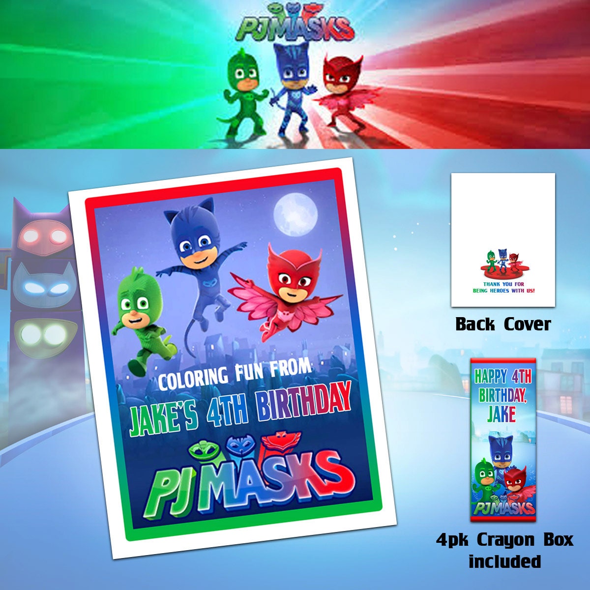 PJ Masks Coloring Book with Crayons