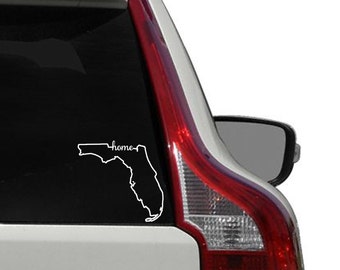 Florida home vinyl decal - outline state of Florida car decal -Florida decal - Florida outline - Florida state outline - Florida state