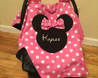 Personalized Minnie Mouse car seat canopy