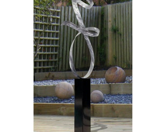 Extra Large Abstract Metal Sculpture, Modern Metal Poolside Art, Contemporary Indoor Outdoor Garden Sculpture Decor - Allure 24 by Jon Allen